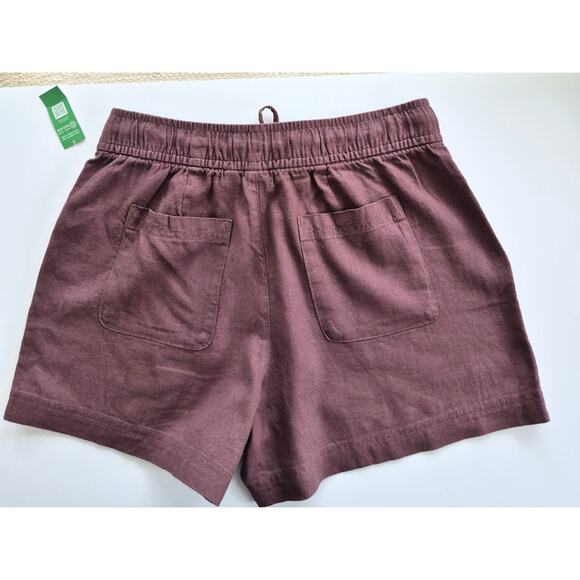 Gap Shorts Womens Size Small Linen Blend Peppercorn Pull On Pockets 3 In NWT - Picture 3 of 10